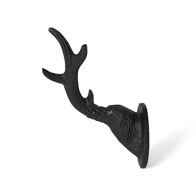 Set of 4 Stag Horn Wall Hooks for Entryway and Mudroom Organization