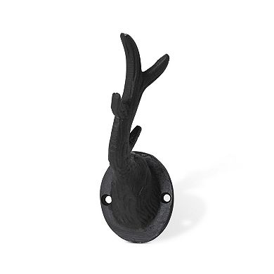 Set of 4 Stag Horn Wall Hooks for Entryway and Mudroom Organization