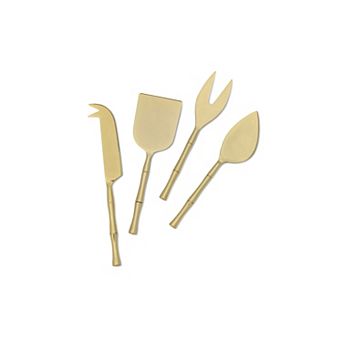 Cheese Server Set of 4 with Wicker Handle Design for Charcuterie Boards