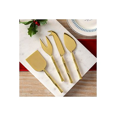 Cheese Server Set of 4 with Wicker Handle Design for Charcuterie Boards