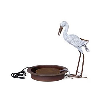 Coastal Bird Water Fountain with Flowing Water for Outdoor Patio Spaces