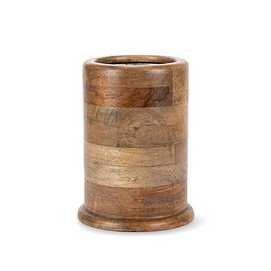 Mango Wood Wine Chiller with Inlay Design for Kitchen Counter and Bar Cart Display