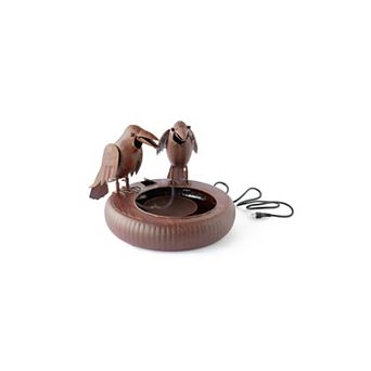 Crow Outdoor Water Fountain with Pump for Patio Garden and Porch Decor