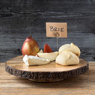 Round Wooden Lazy Susan Server for Snacks, Condiments, and Appetizers