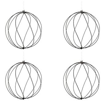 Set of 4 Twinkle LED Wire Sphere Lights for Living Room and Entryway Styling