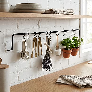 Forged Iron Wall Hook Rack for Coats Bags Towels Entryway Storage