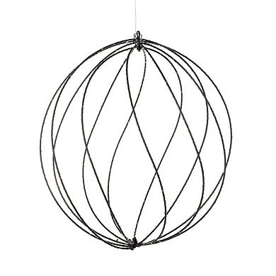 Set of 2 Large Twinkle LED Wire Sphere Lights for Tabletop and Floor Holiday Decor