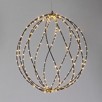 Set of 2 Large Twinkle LED Wire Sphere Lights for Tabletop and Floor Holiday Decor