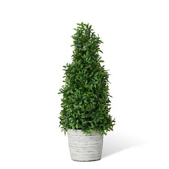Decorative Green Cone Topiary for Console Table, Mantel, and Entryway Setup