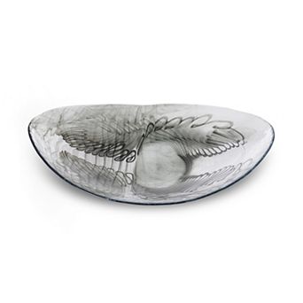 Oval Glass Centerpiece Plate for Coffee Table and Entryway Display
