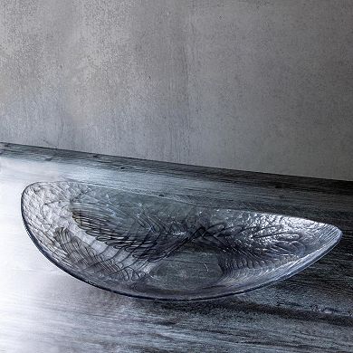 Oval Glass Centerpiece Plate for Coffee Table and Entryway Display
