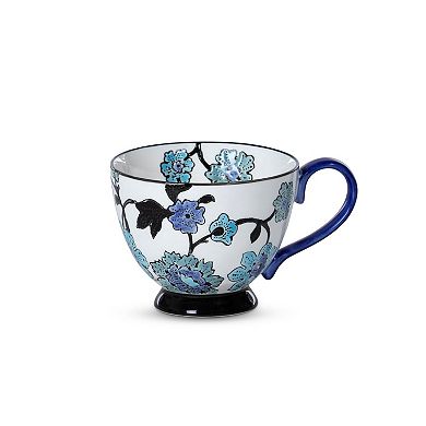 4Pc Vine Motif Stoneware Mug for Kitchen, Dining Table, and Open Shelf Styling