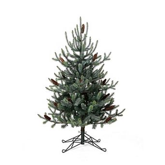 4.5 Ft Pre Lit Blue Spruce Christmas Tree with 150 LED Lights for Indoor Holiday Decor