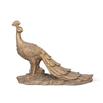 Decorative Peacock Statue for Entryway Console and Living Room Decor