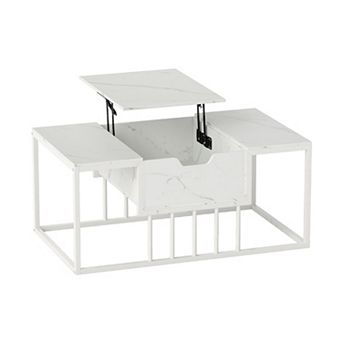 Lift Top Coffee Table with Hidden Storage Compartment and Adjustable Tabletop for Living Room