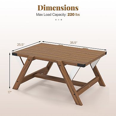 Farmhouse Living Room Coffee Table Nailhead Accents Rustic Style Table