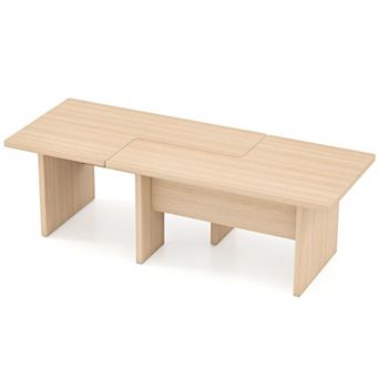 Set of 2 Modular L Shaped Coffee Tables for Living Room and Apartment Spaces