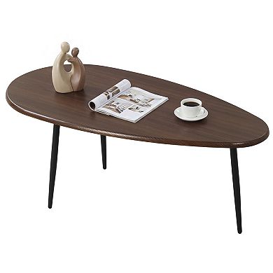 Modern Oval Coffee Table with Open Tabletop for Living Room and Lounge Area