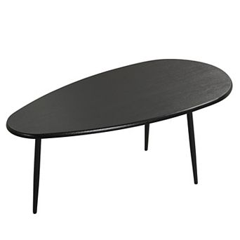 Modern Oval Coffee Table with Open Tabletop for Living Room and Lounge Area