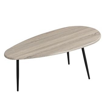 Modern Oval Coffee Table with Open Tabletop for Living Room and Lounge Area
