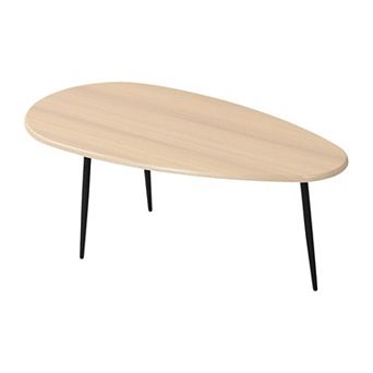 Modern Oval Coffee Table with Open Tabletop for Living Room and Lounge Area