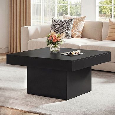Modern Square LED Coffee Table with RGB Lights and Remote Control for Living Room