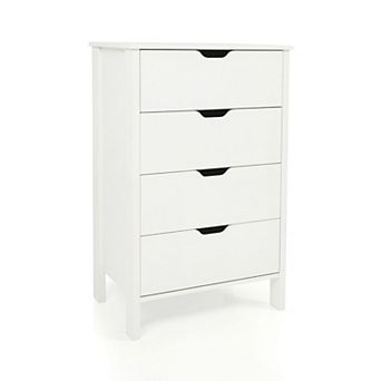 4-Drawer Bedroom Dresser, MDF Wood Storage Unit for Entryway Living Room