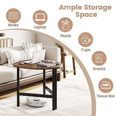 Contemporary Triangle Coffee Table with Stable Metal Legs and Space Saving Design for Living Room