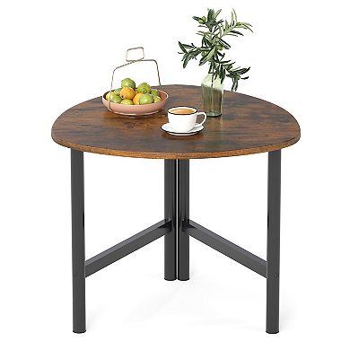 Contemporary Triangle Coffee Table with Stable Metal Legs and Space Saving Design for Living Room