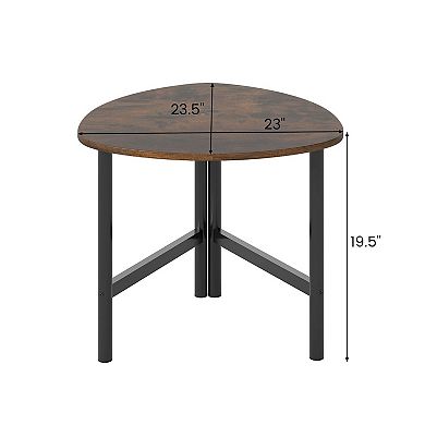 Contemporary Triangle Coffee Table with Stable Metal Legs and Space Saving Design for Living Room