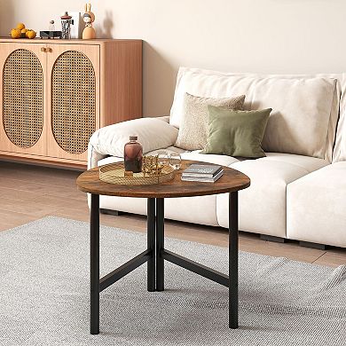 Contemporary Triangle Coffee Table with Stable Metal Legs and Space Saving Design for Living Room