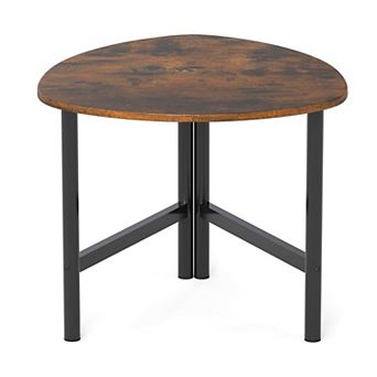 Contemporary Triangle Coffee Table with Stable Metal Legs and Space Saving Design for Living Room