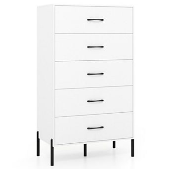 5-Drawer Storage Dresser, Space Saving Vertical Bedroom Storage Unit