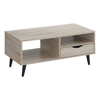 Modern Coffee Table with Multi Storage Compartments and Built In Drawer for Home Use