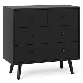 4-Drawer Bedroom Dresser Storage Cabinet Engineered Wood Anti-Tip Kit
