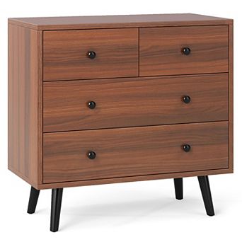 4-Drawer Bedroom Dresser Storage Cabinet Engineered Wood Anti-Tip Kit