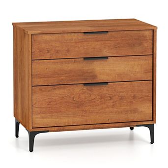3-Drawer Storage Dresser, Engineered Wood Bedroom Cabinet with Metal Legs