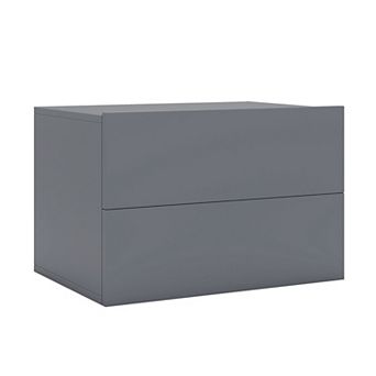 Wall Mounted Nightstand with Storage Drawers for Small Bedrooms