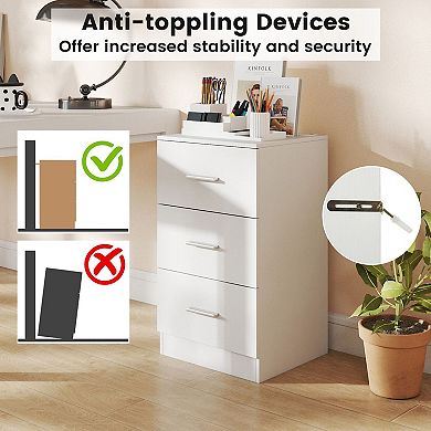 Set of 2 End Tables with Charging Station and Bedside Storage Drawers