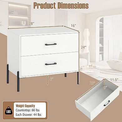 2 Drawer Storage Cabinet for Bedroom Office Closet or Dorm Room