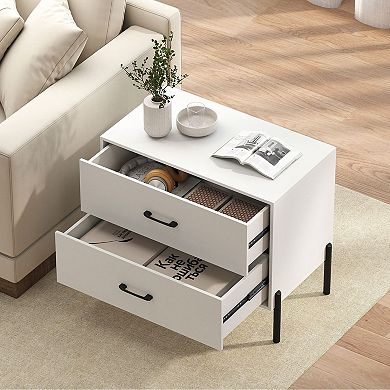 2 Drawer Storage Cabinet for Bedroom Office Closet or Dorm Room