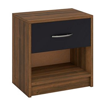 Compact Bedroom End Table with Drawer and Shelf Lightweight Side Table