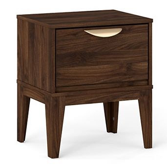 Small Bedside Table 1 Drawer Storage End Table Look Metal Slides