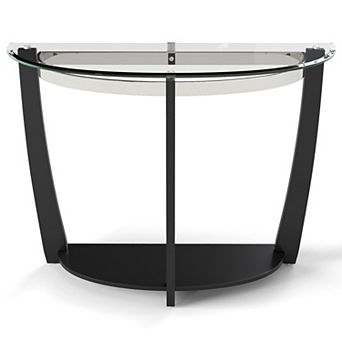 Contemporary Console Table with Glass Top for Entryway Hallway Living Room
