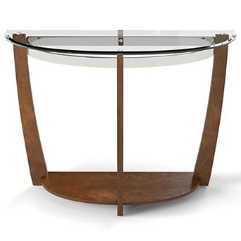 Contemporary Console Table with Glass Top for Entryway Hallway Living Room