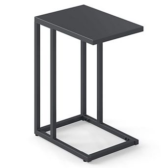 Modern C Side Table for Small Spaces Laptop Table with Adjustable Feet