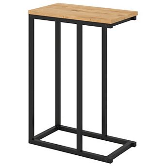 Modern C Shaped End Table with Metal Frame for Living Room Bedroom