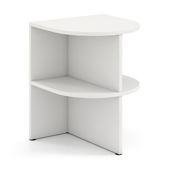 Modern Half Round Accent Table with Storage Shelves for Apartment Dorm
