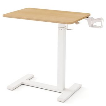 Height Adjustable Rolling Standing Desk C-Shaped Base Laptop Table