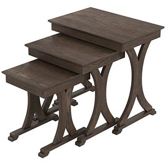 3 pc Nesting Coffee Table Set with Stackable for Living Room